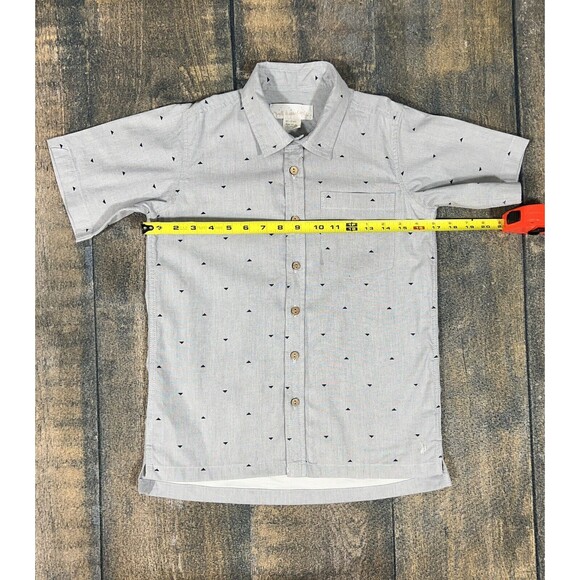 Well Dresses Wolf Boys Size 12 Triangle Weave Short Sleeve Button Up Shirt! - Picture 3 of 6